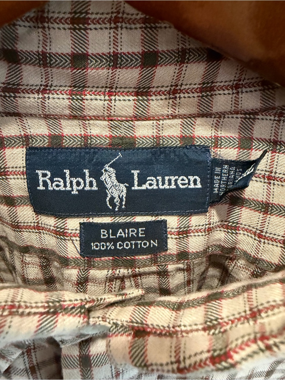Ralph Lauren Brown and Beige Plaid Button-Down Shirt XXL - Picture 3 of 5
